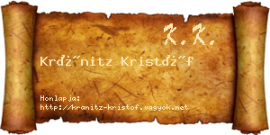 Kránitz Kristóf névjegykártya