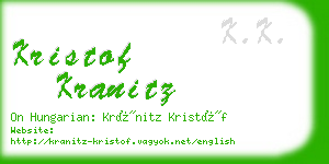 kristof kranitz business card